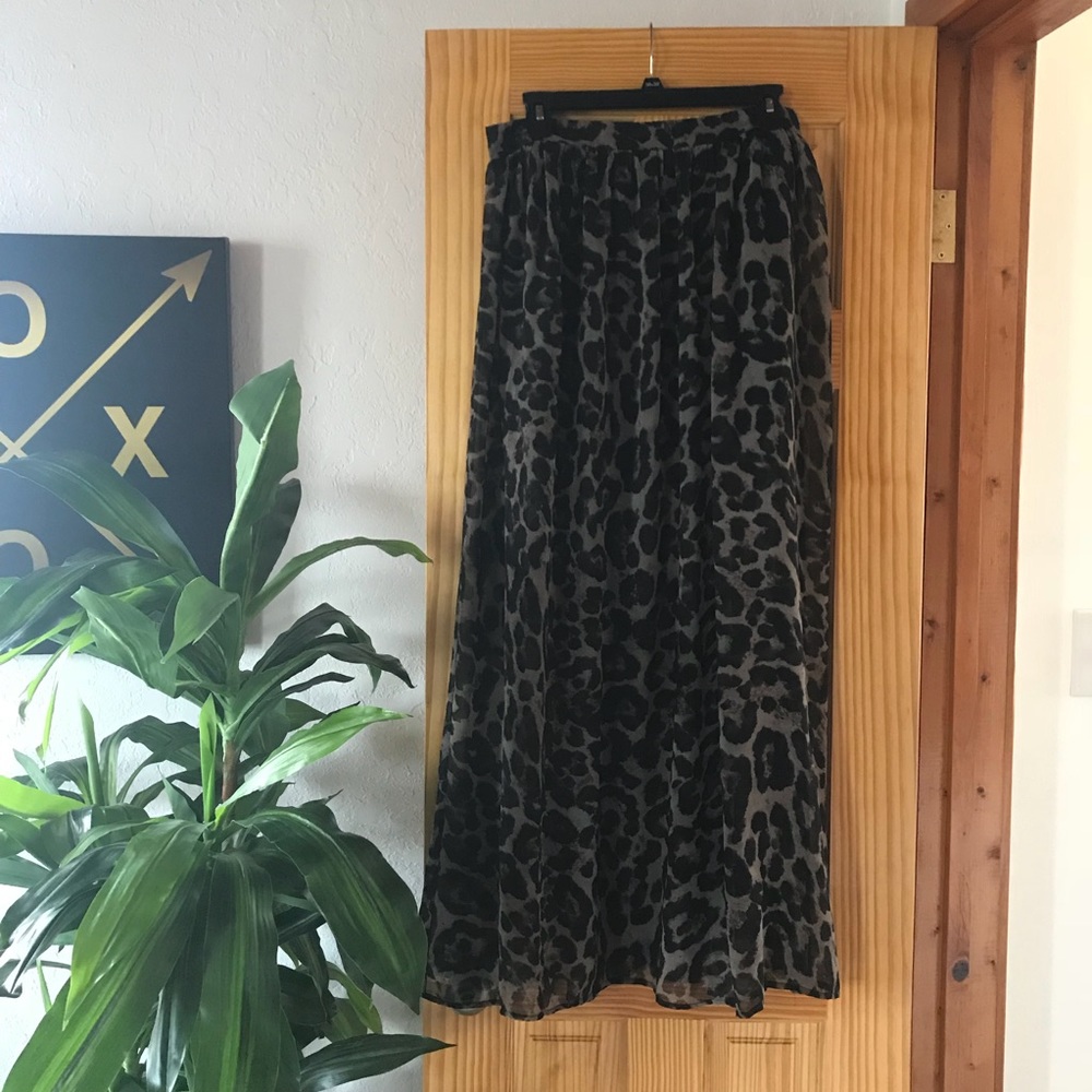 Leopard Print Maxi Skirt